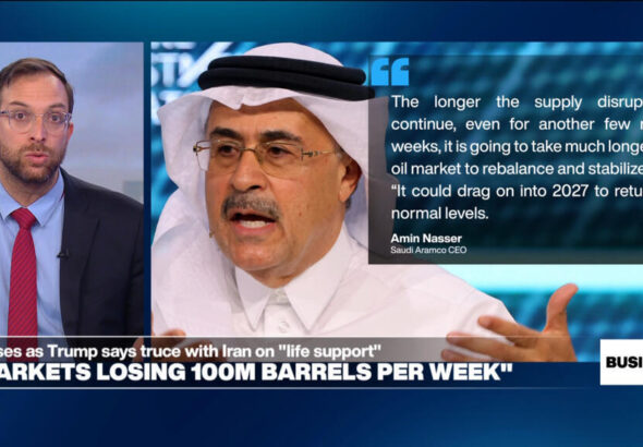 100 million barrels lost every week Strait of Hormuz is shut, Saudi Aramco CEO says